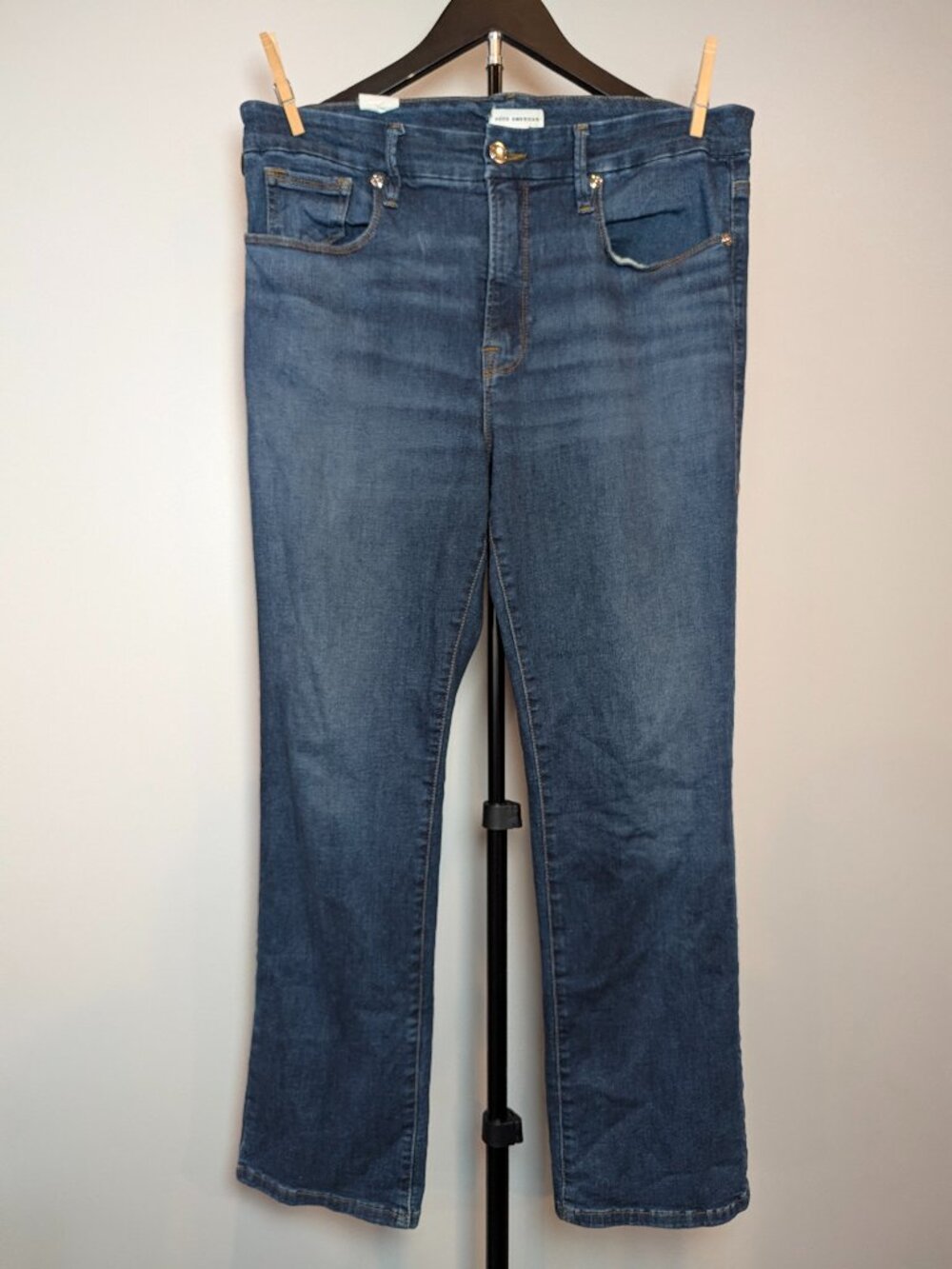 NWT Good American Women's Size 12/31 Good Straight Dark Wash Jeans